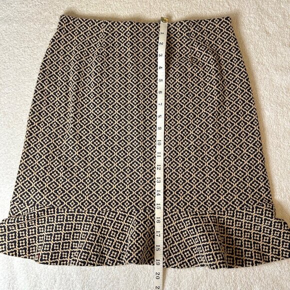 LOFT Tile Jacquard Flounce Skirt Forever Navy Flutter - Picture 8 of 8